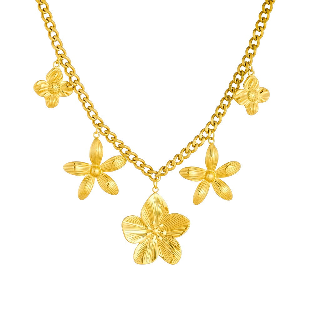 Summer flowers charm necklace