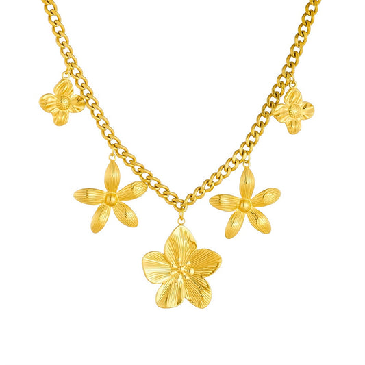 Summer flowers charm necklace