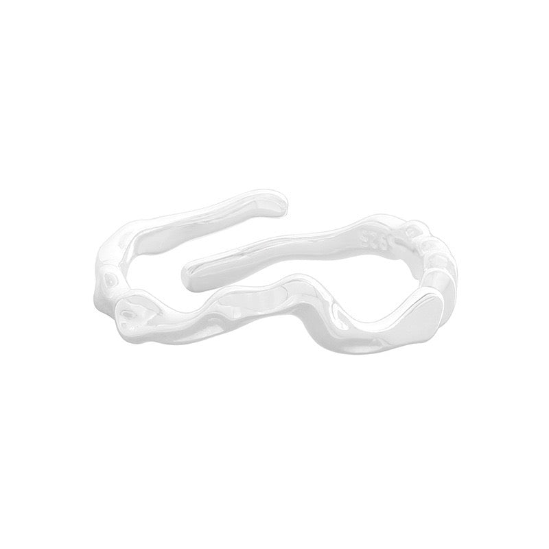 Sterling silver wave ring