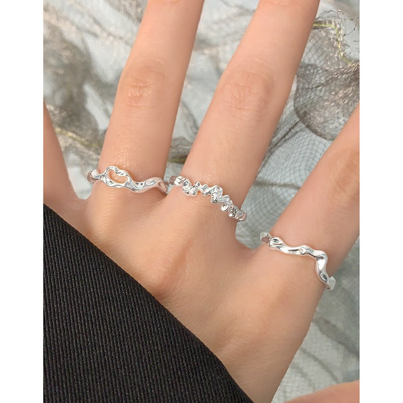 Sterling silver wave ring