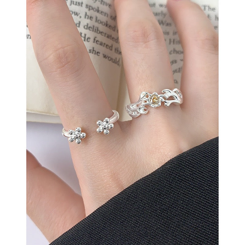 Champagne band sterling silver ring