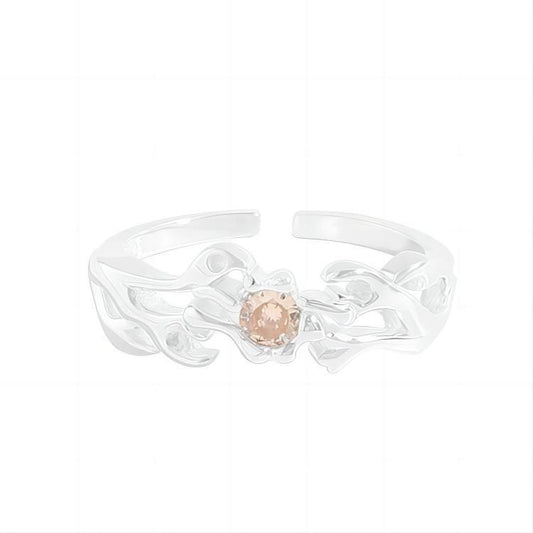 Champagne band sterling silver ring