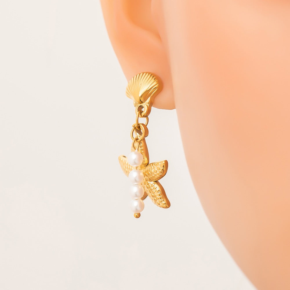 Starfish charm earrings
