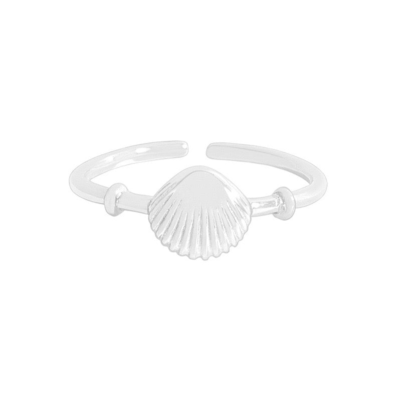 Dainty shell sterling silver ring