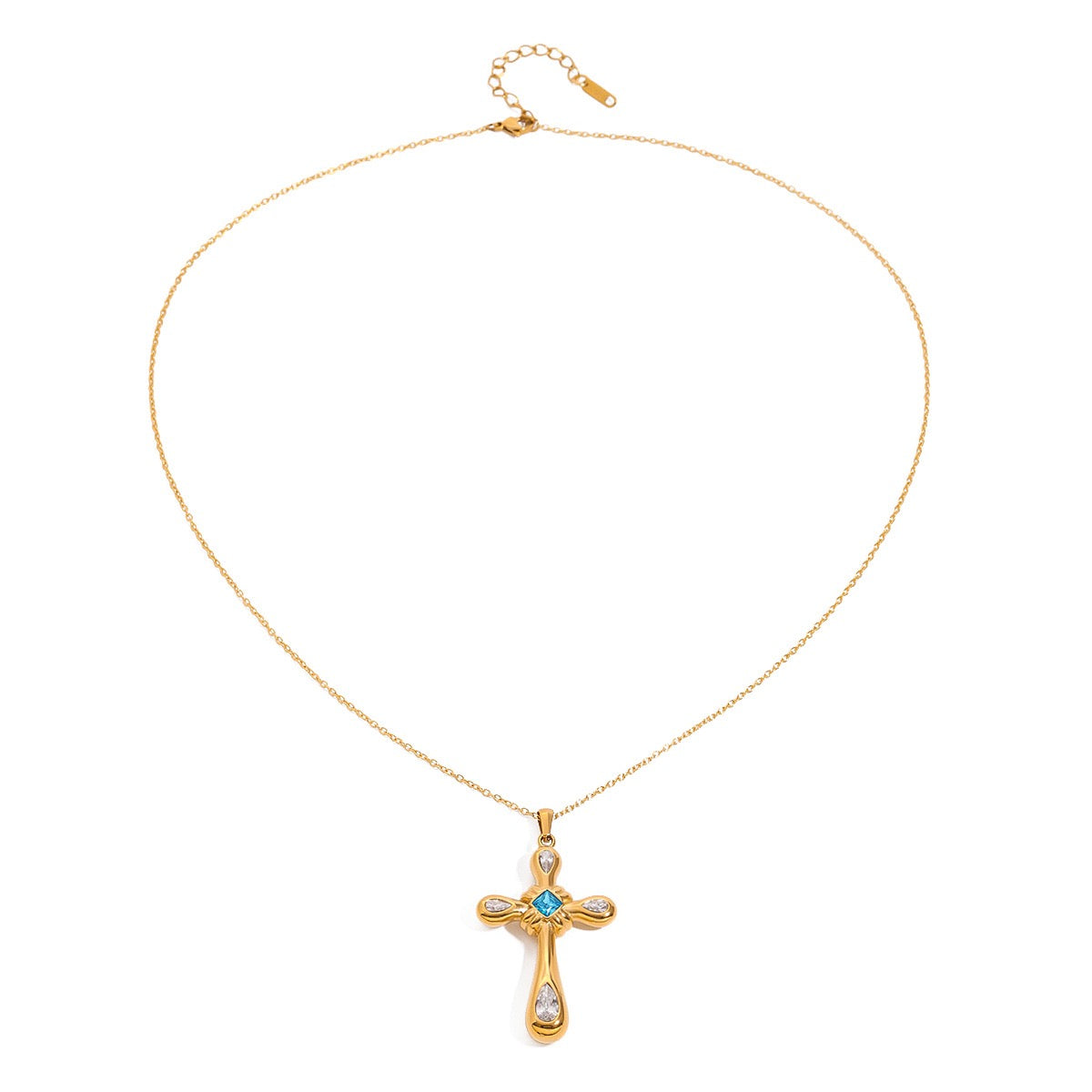 Crisa Blue cross necklace