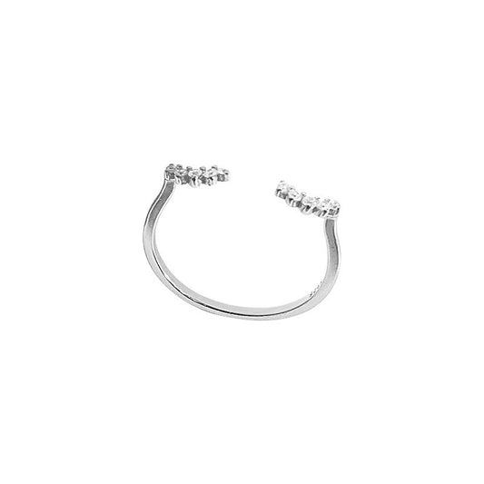 Smiley eyes sterling silver ring
