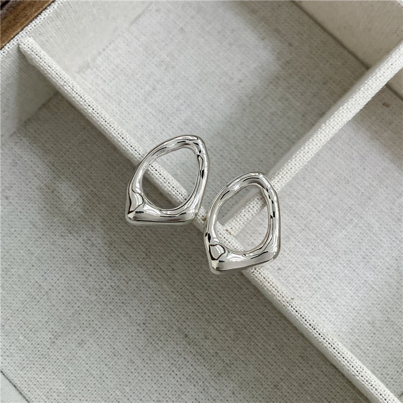 Sterling silver hallow hoops earrings