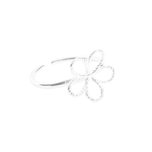 Dainty flower sterling silver ring