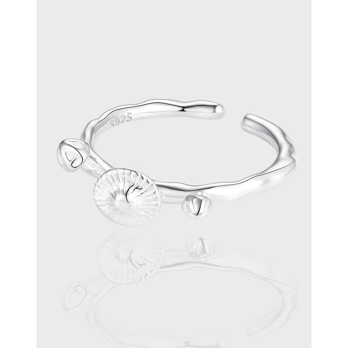Mushroom sterling silver ring