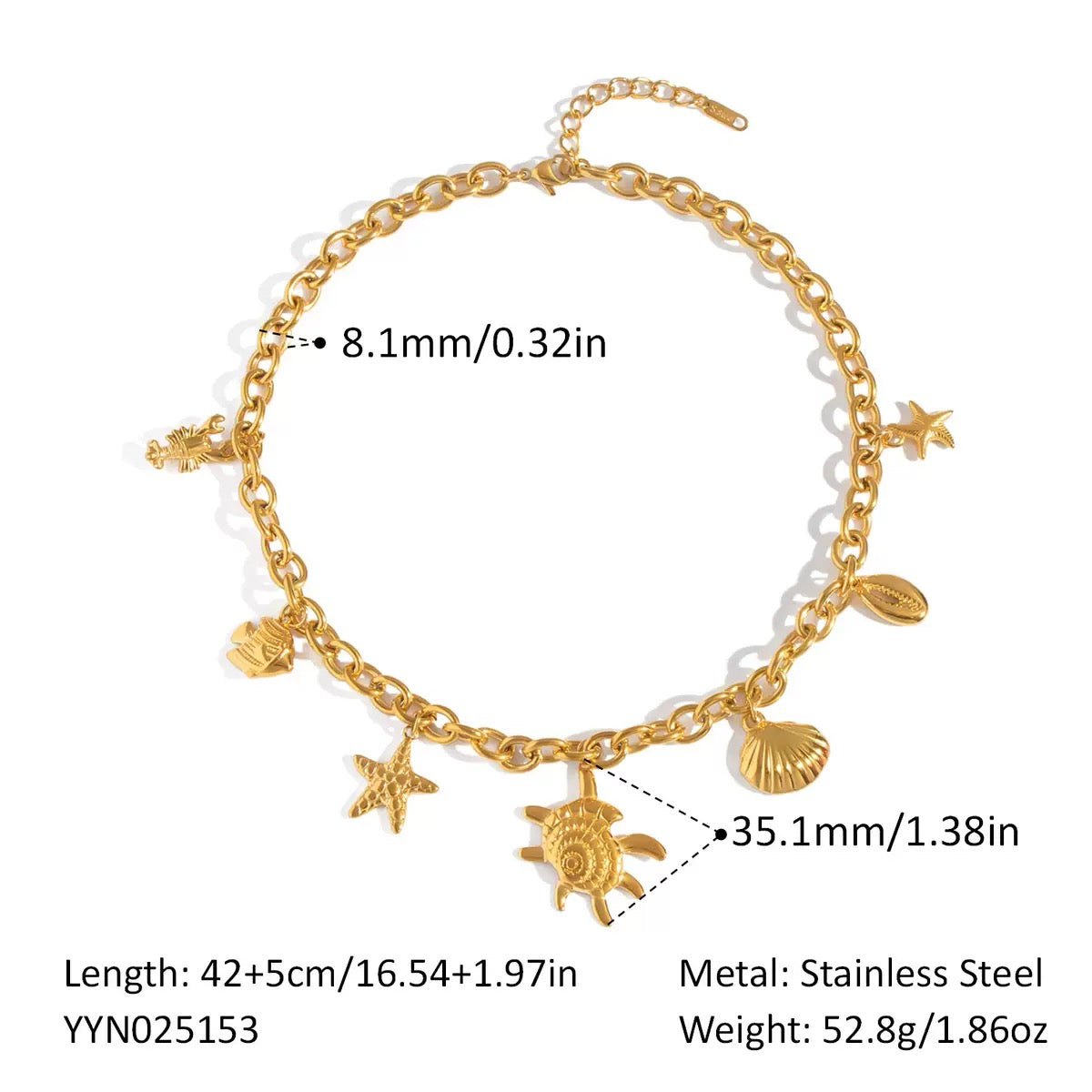 Ocean swirl charm necklaces