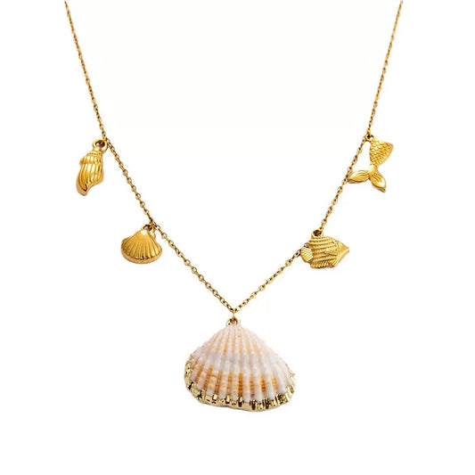 Natural shell charm necklace