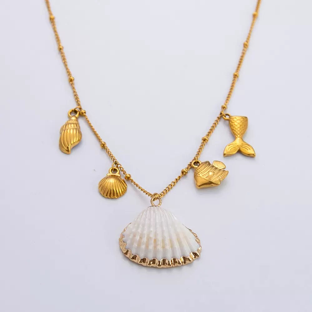 Natural shell charm necklace