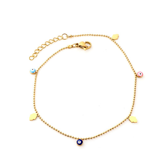 Daffodil Dainty evil eye anklet