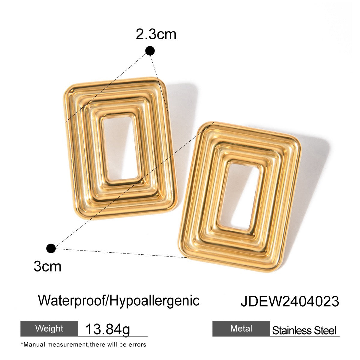 Statement square earrings