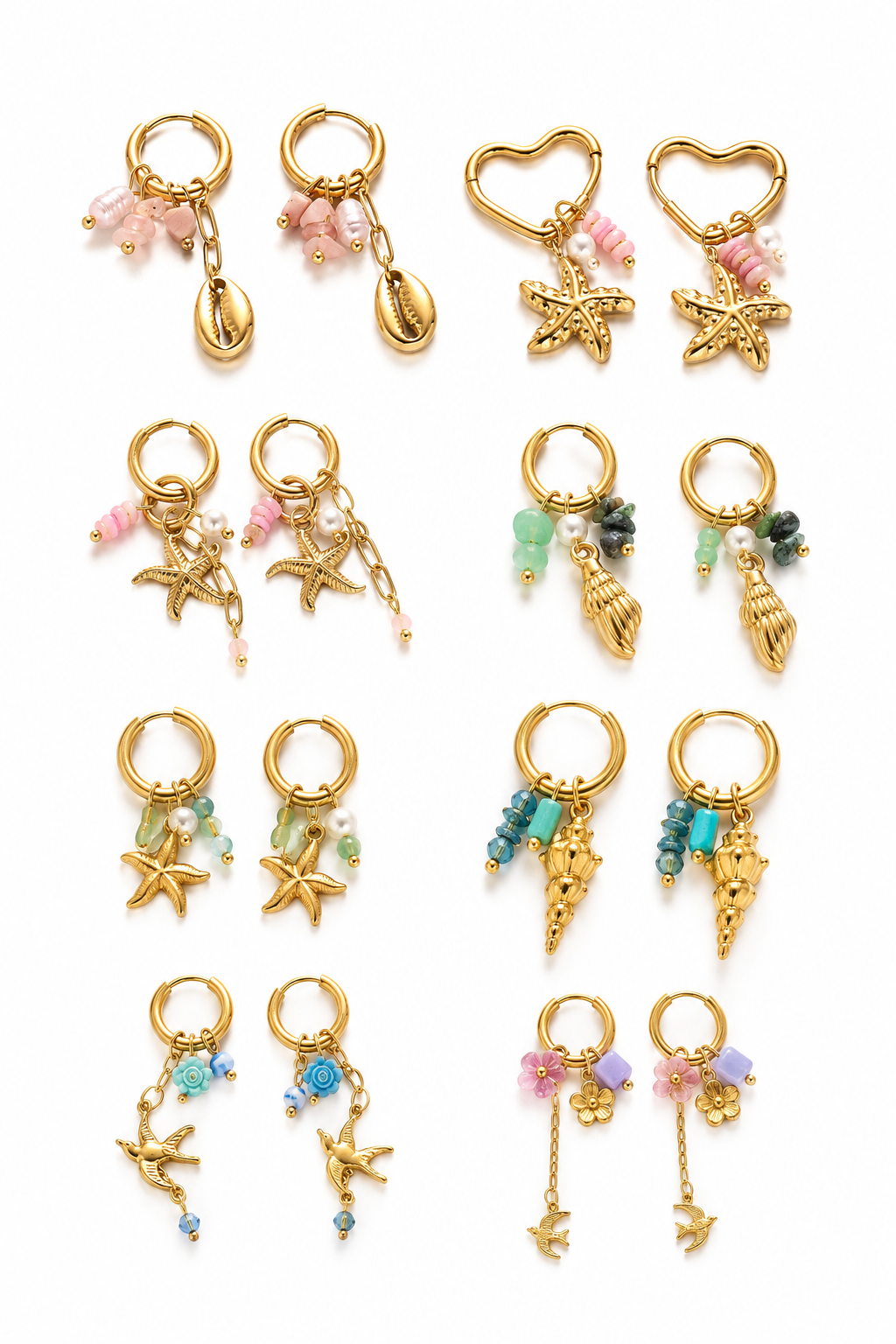 Little ocean charm hoops