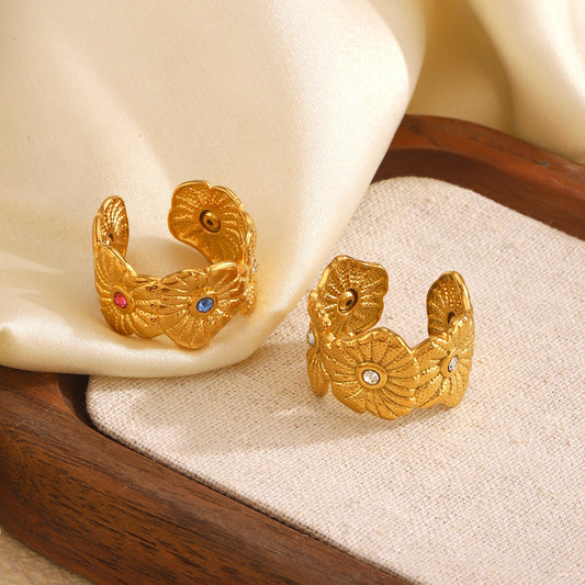 Rosa Flower band rings