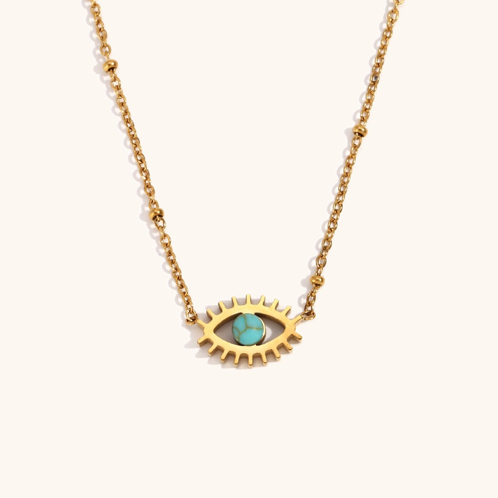 Blue turquoise eye necklace