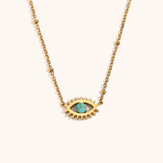 Blue turquoise eye necklace