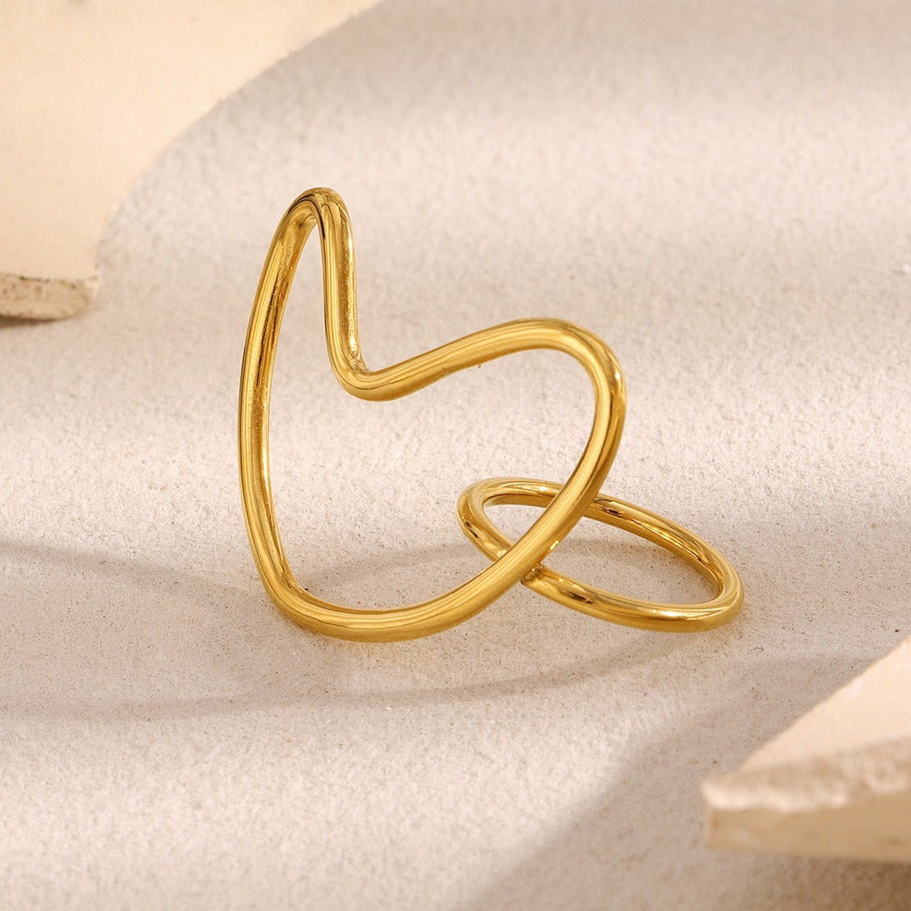 Statement big heart ring