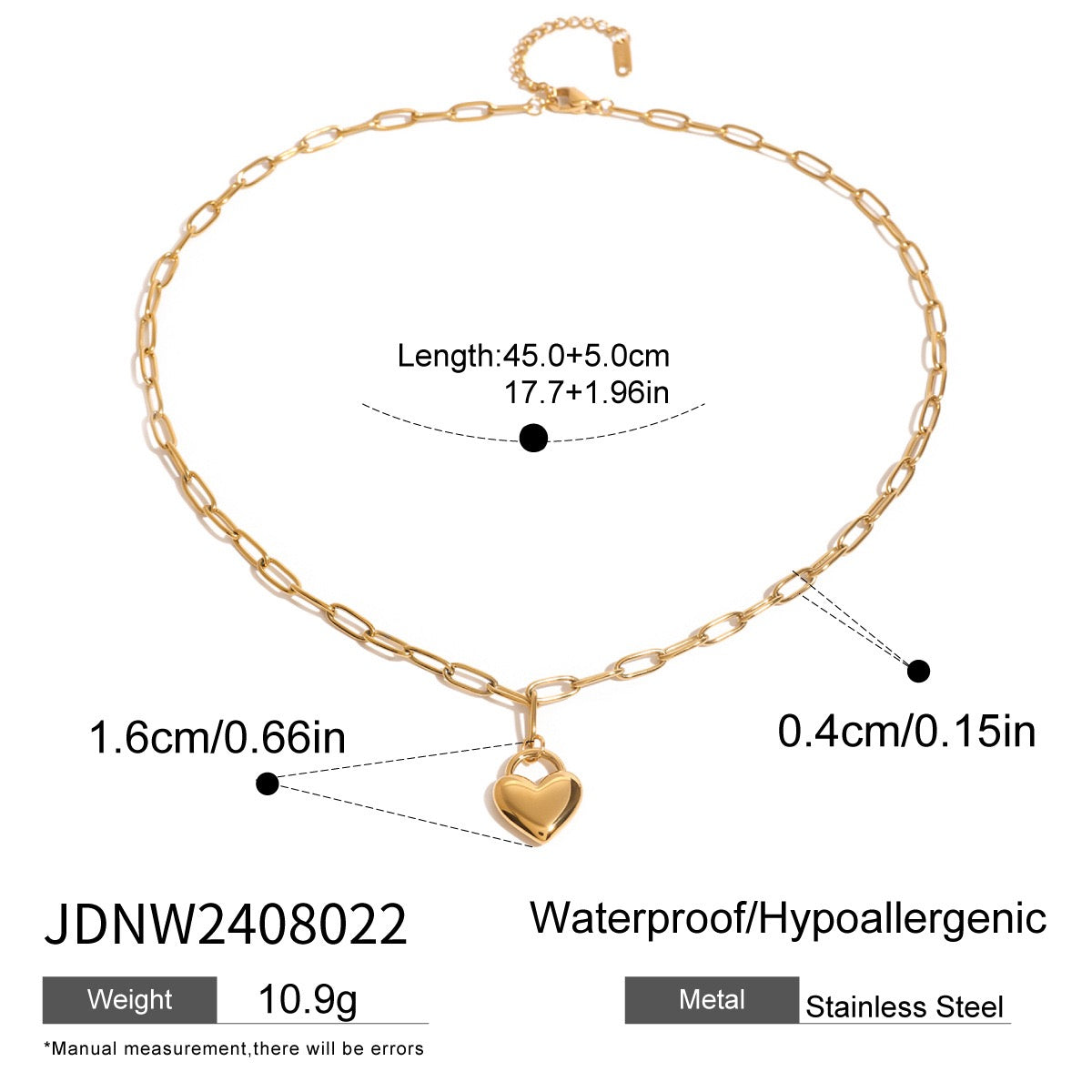 Heart charm necklace