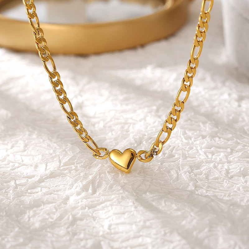 Heart chain choker necklace