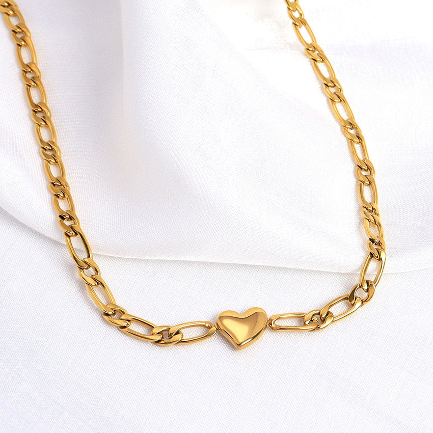 Heart chain choker necklace