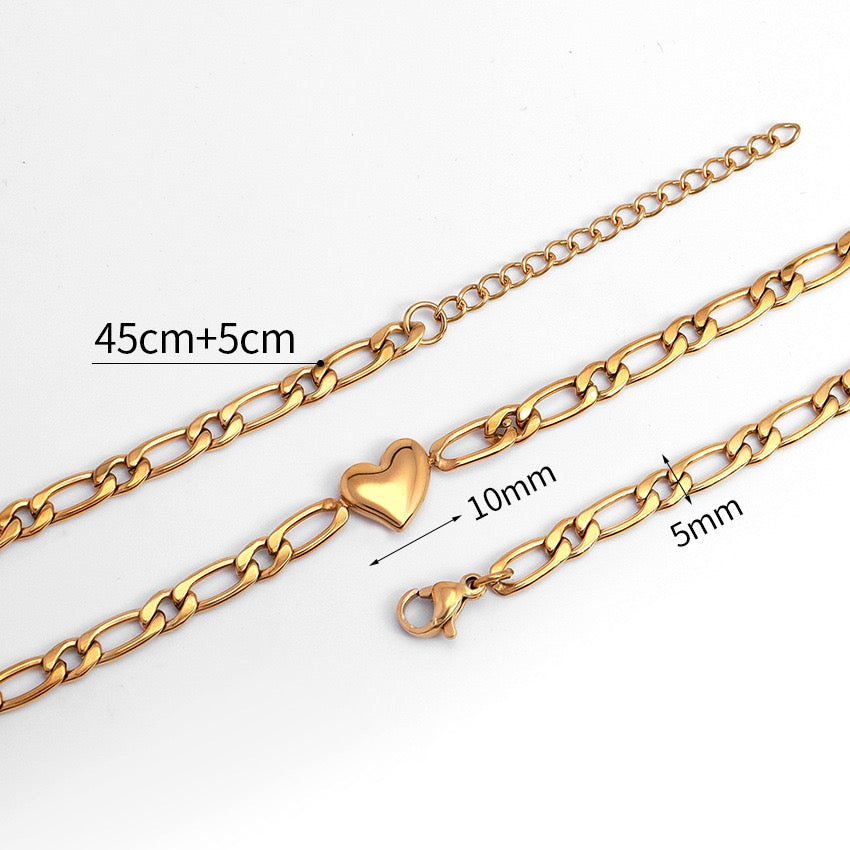 Heart chain choker necklace