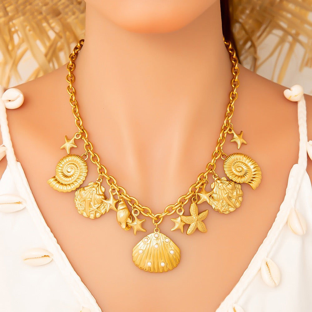 Sea world charm chunky necklace