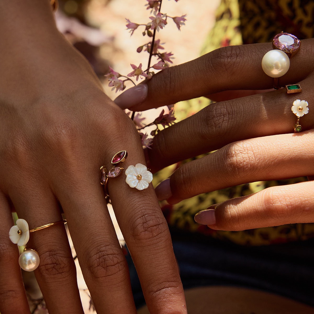 Spring flower rings