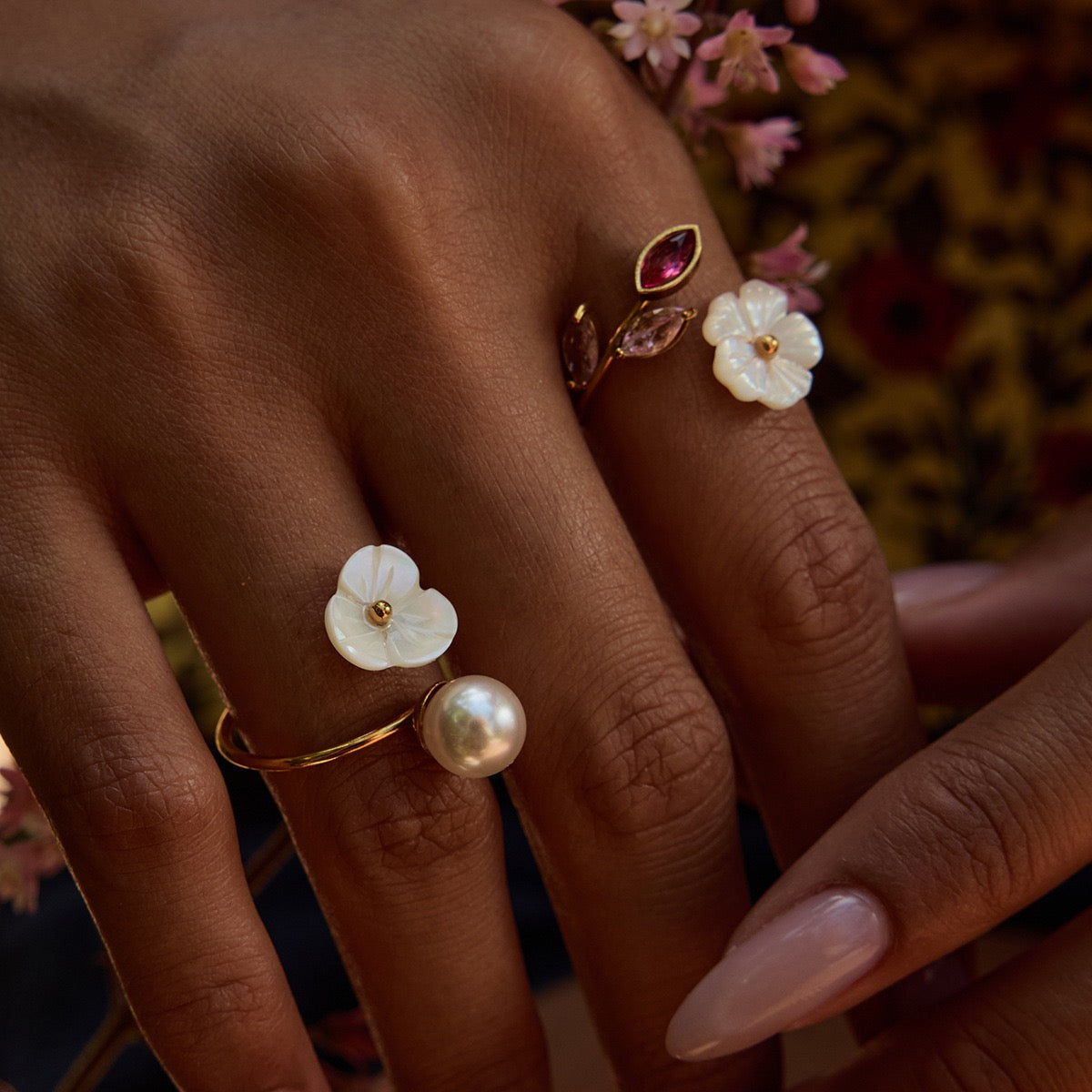 Spring flower rings