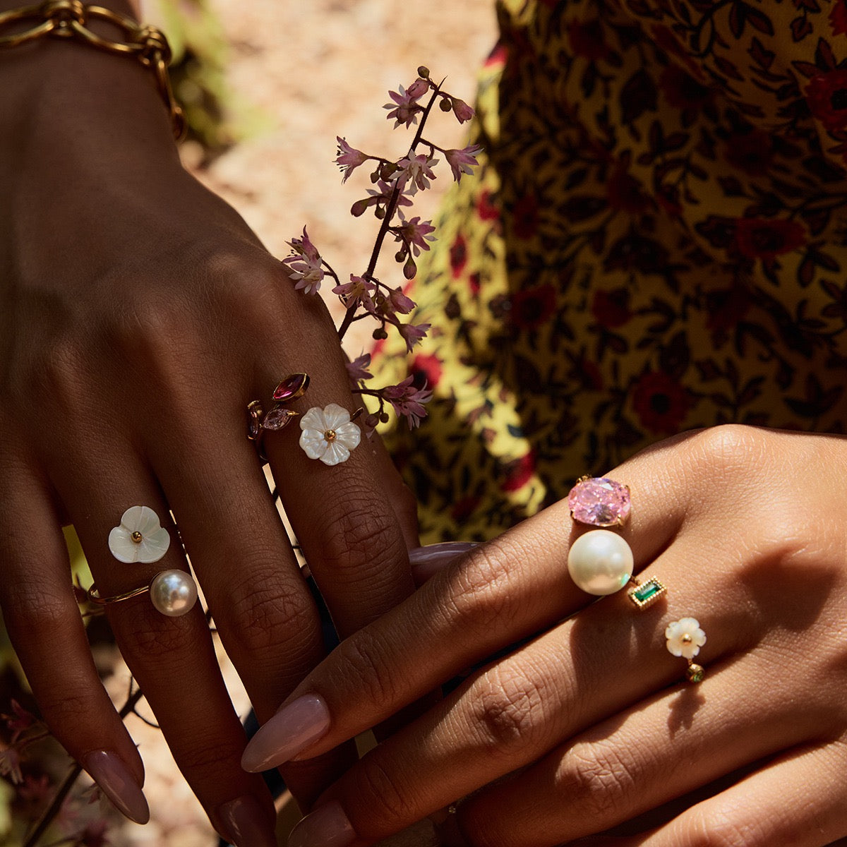 Spring flower rings