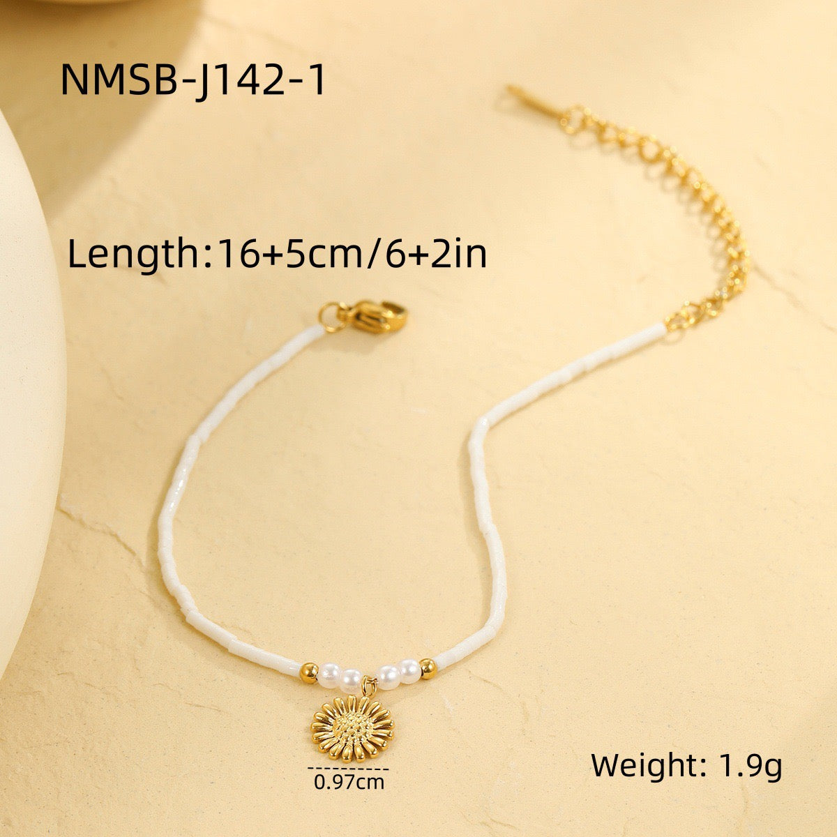 White Daisy bracelet set