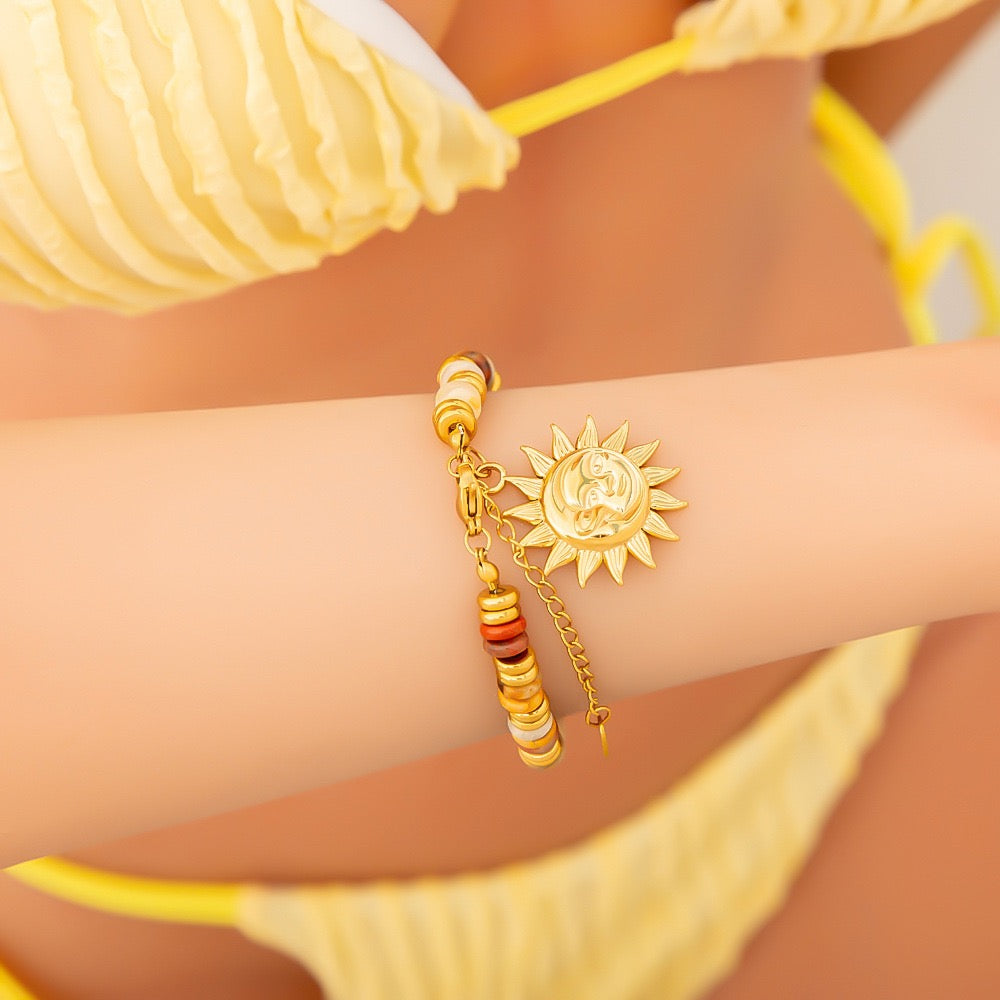 Natural stone charm bracelet