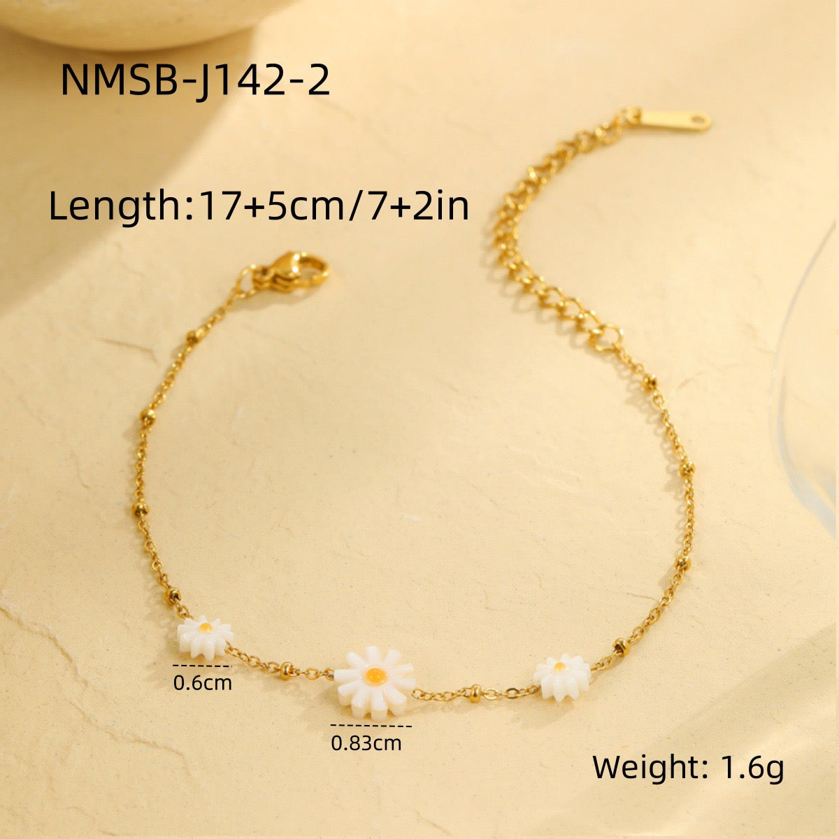 White Daisy bracelet set