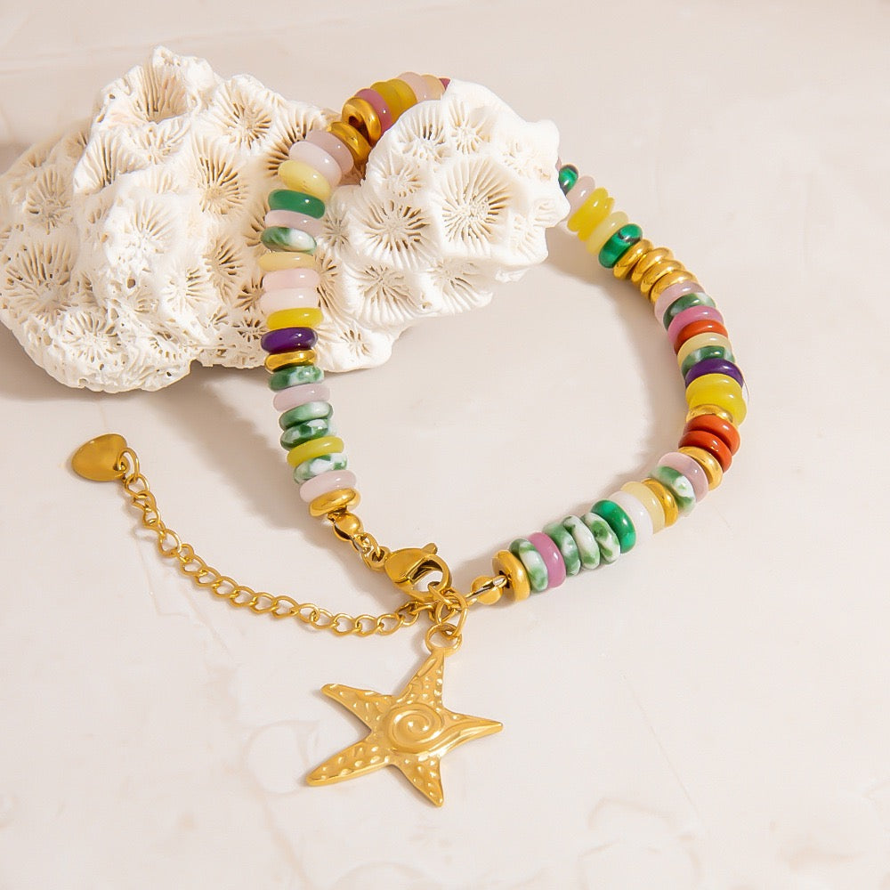 Natural stone charm bracelet