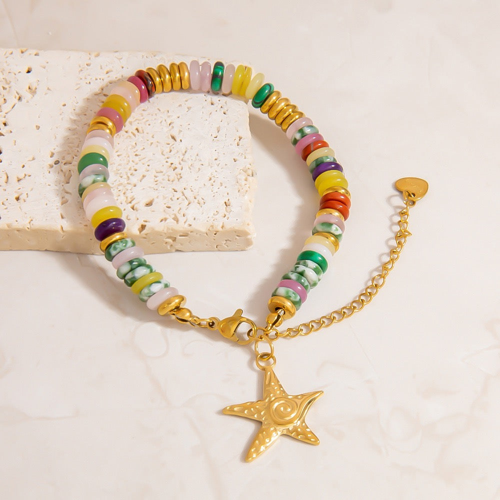 Natural stone charm bracelet