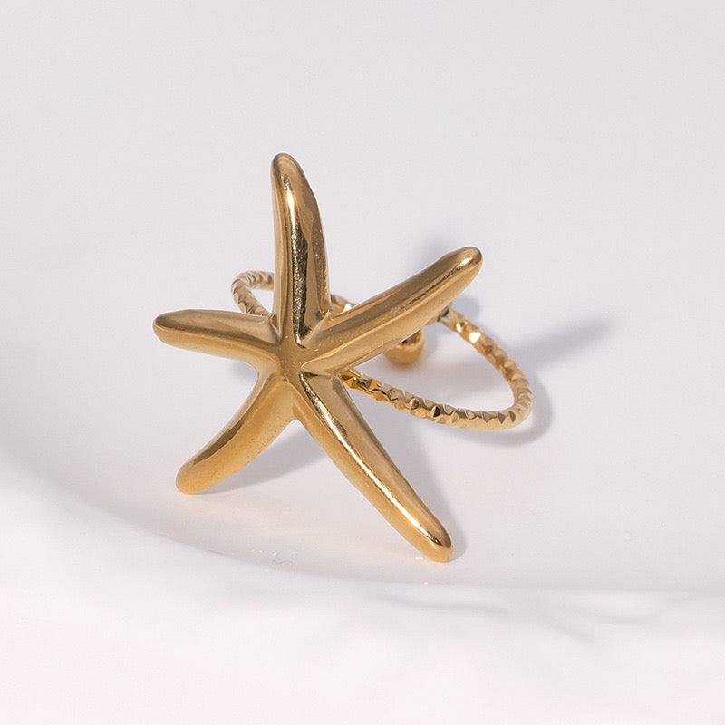 Skinny starfish ring