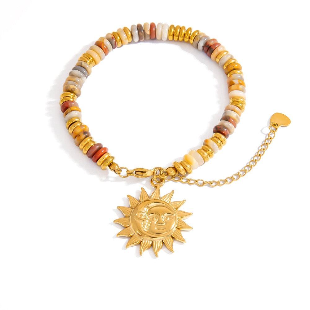 Natural stone charm bracelet