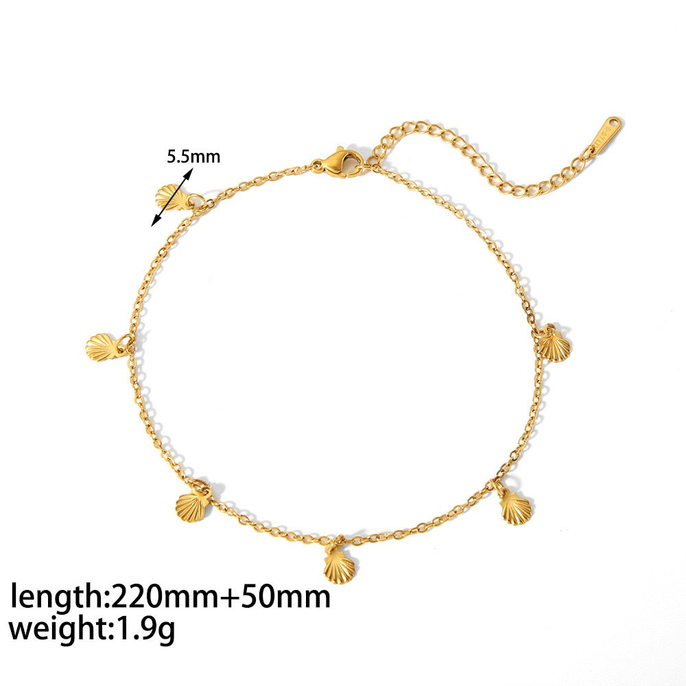 Dainty shell anklet
