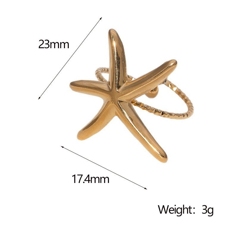 Skinny starfish ring