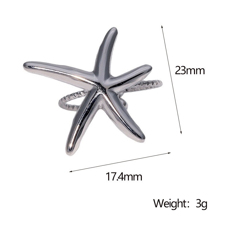 Skinny starfish ring