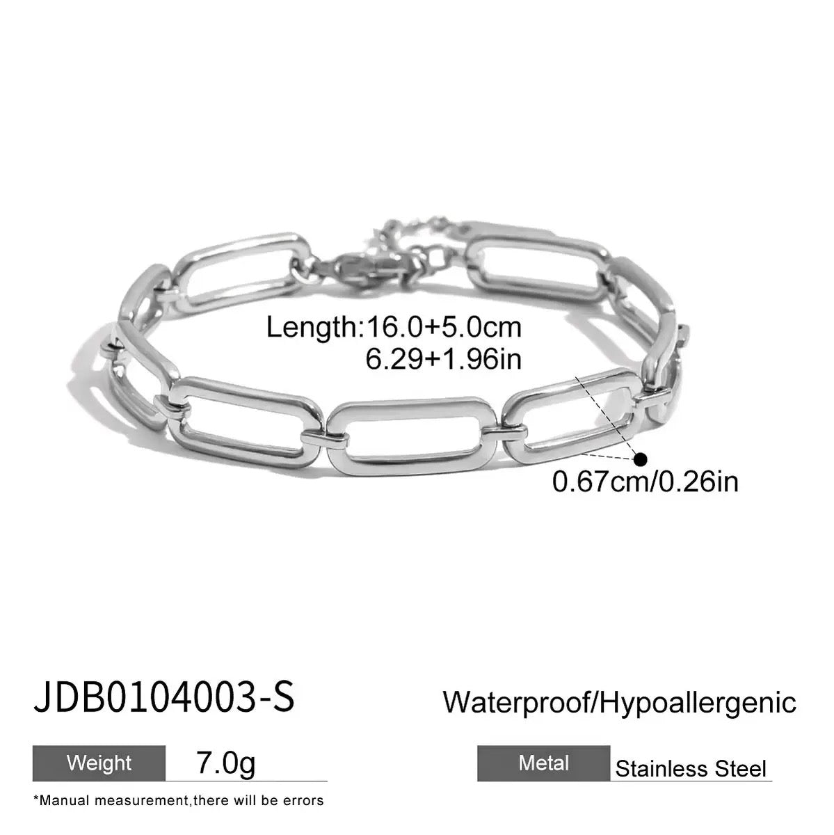 Silver round chains bracelet
