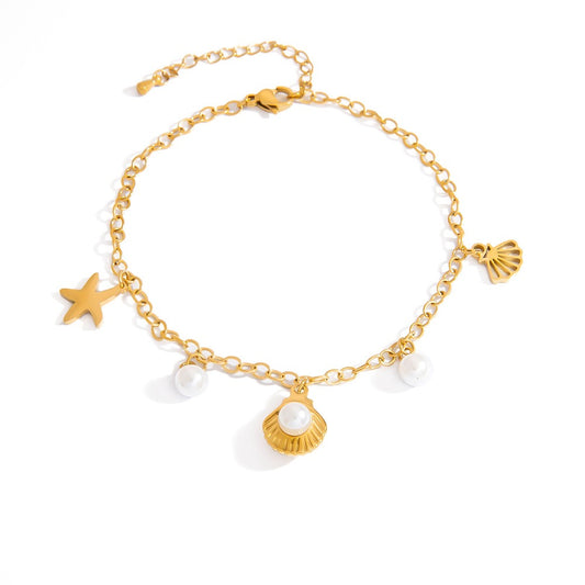 Pearly shell anklet