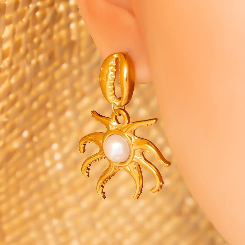 Summer creature shell earrings