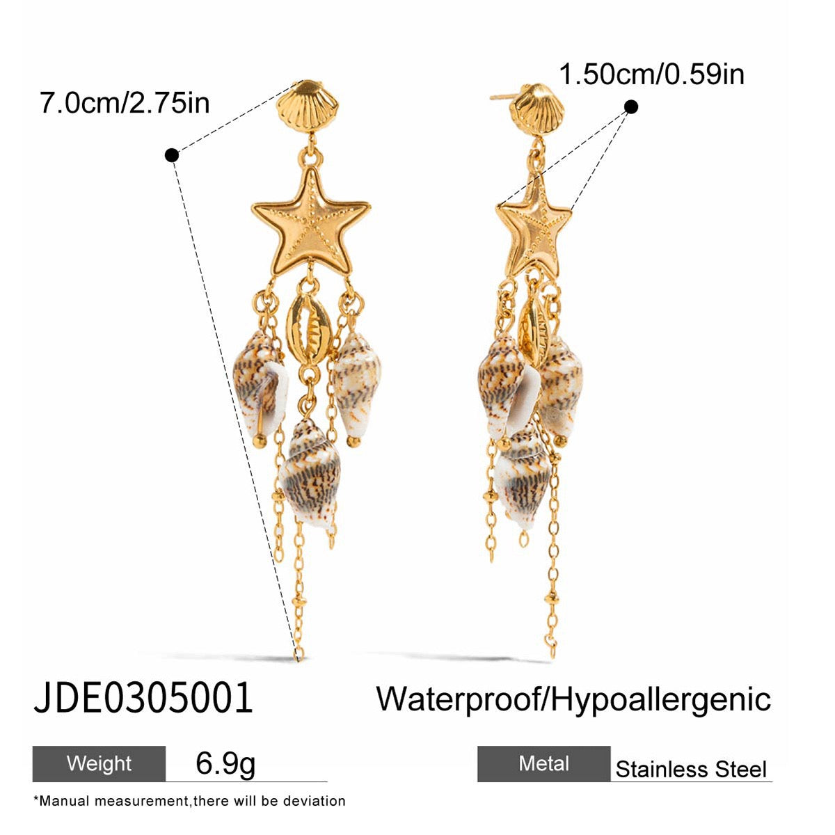 Dangling coral fish earrings