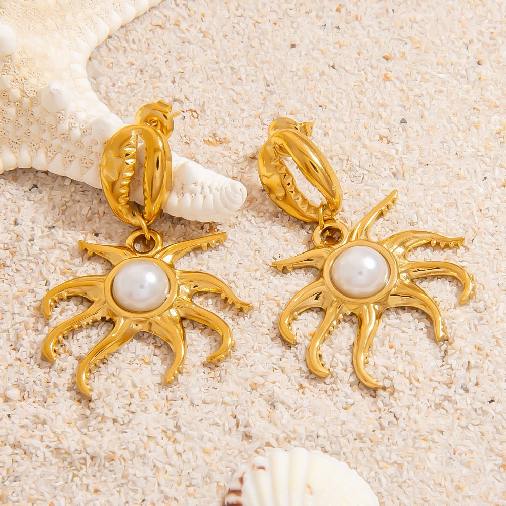 Summer creature shell earrings