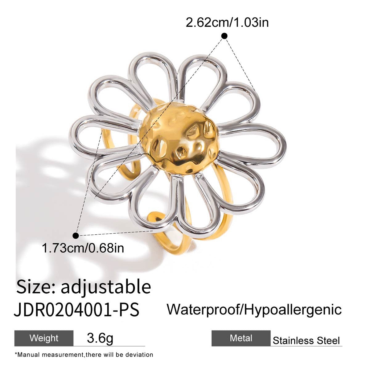 Two tones Daisy ring