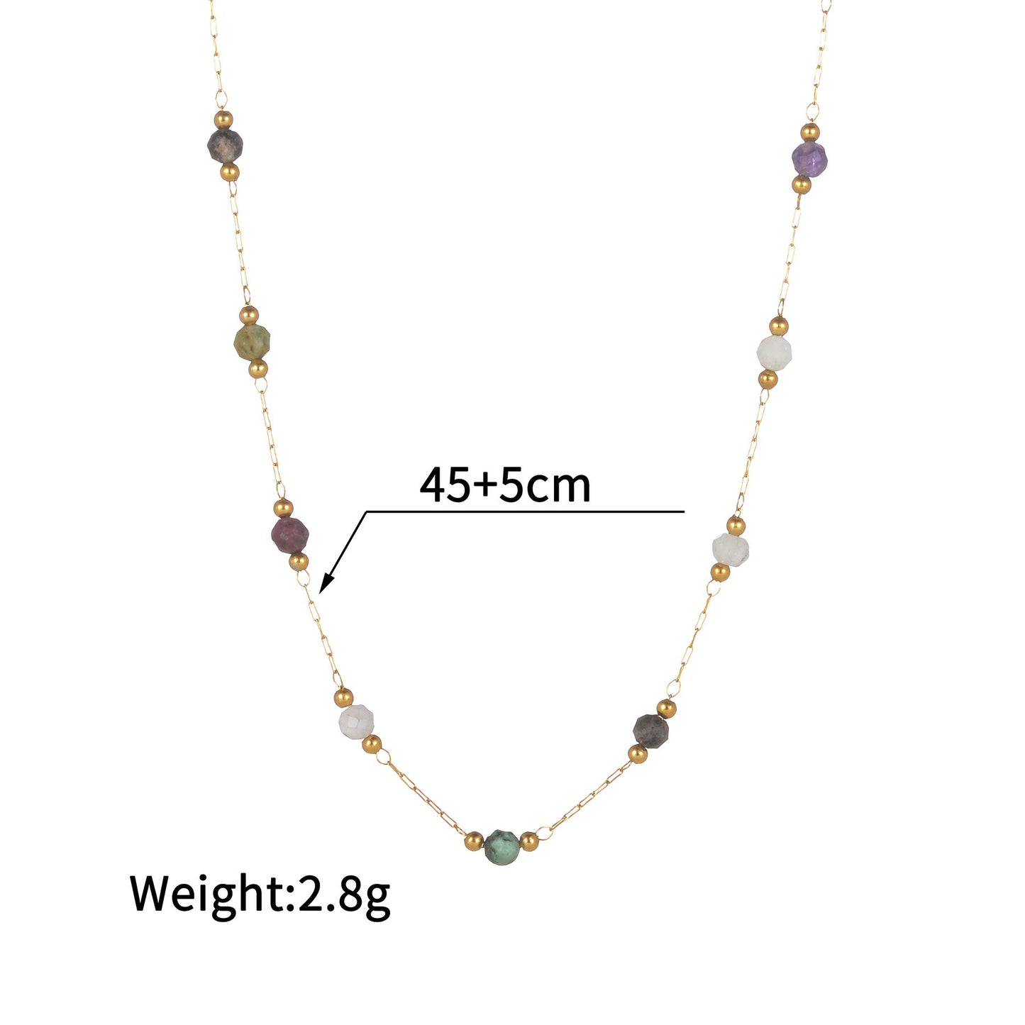 Natural stone beady necklace