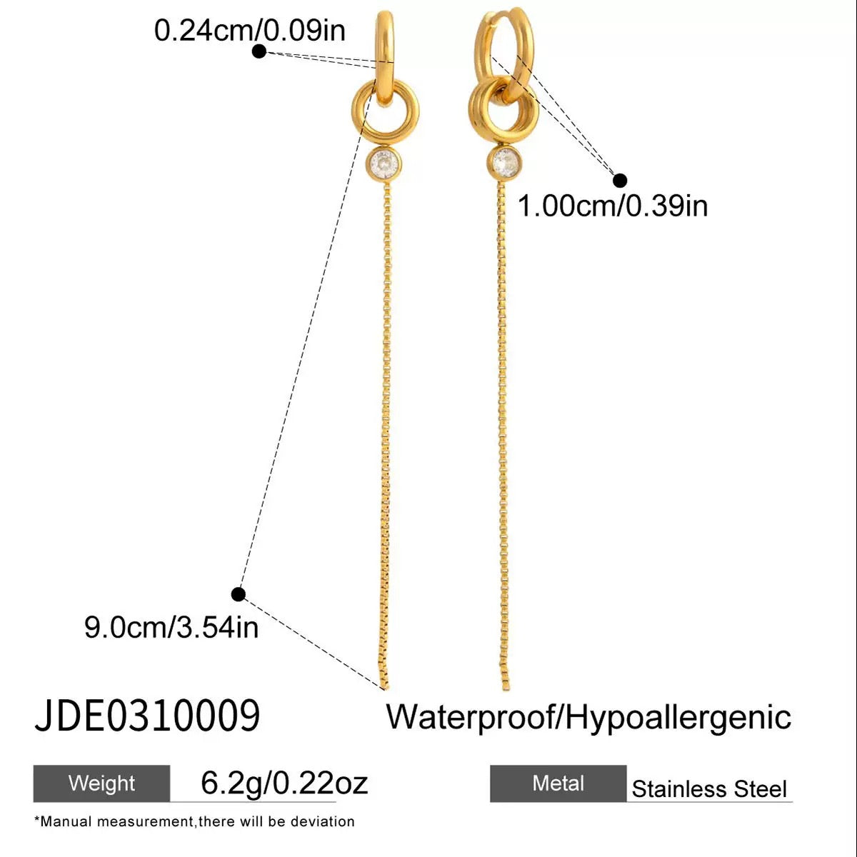 Long hoops earrings
