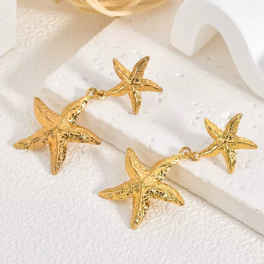 Double starfish earrings